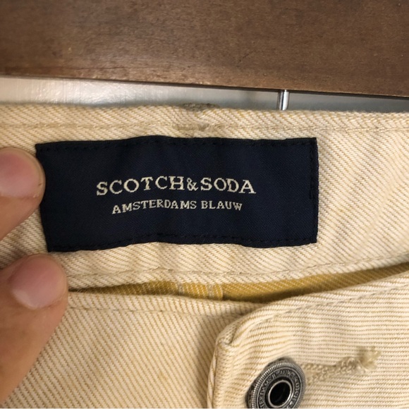 NWT New Scotch & Soda Amsterdam skim Regular 36 Slim Fit Jeans Beige cream $149 - Picture 6 of 16